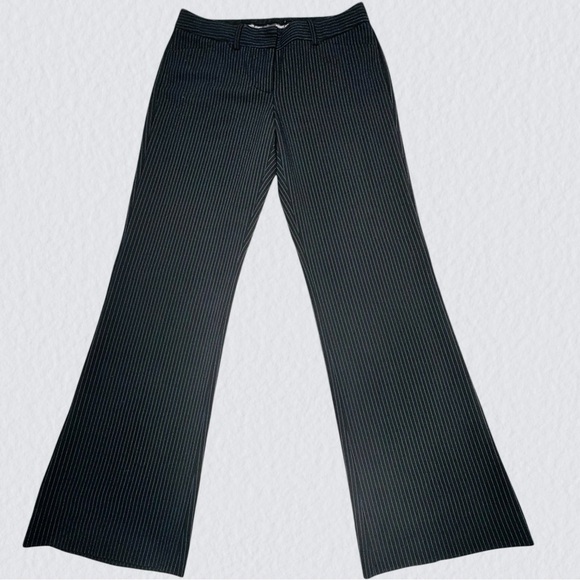 Express Editor Pinstripe Trousers Size 4 Office Siren Medium Rise Straight Leg - Picture 6 of 15